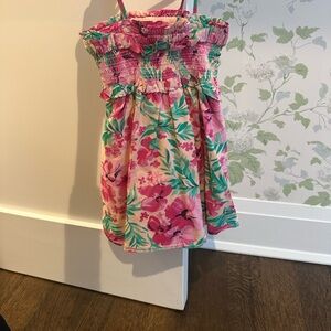 J.Crew Crewcits Floral Pink and Green Kids Casual Dress